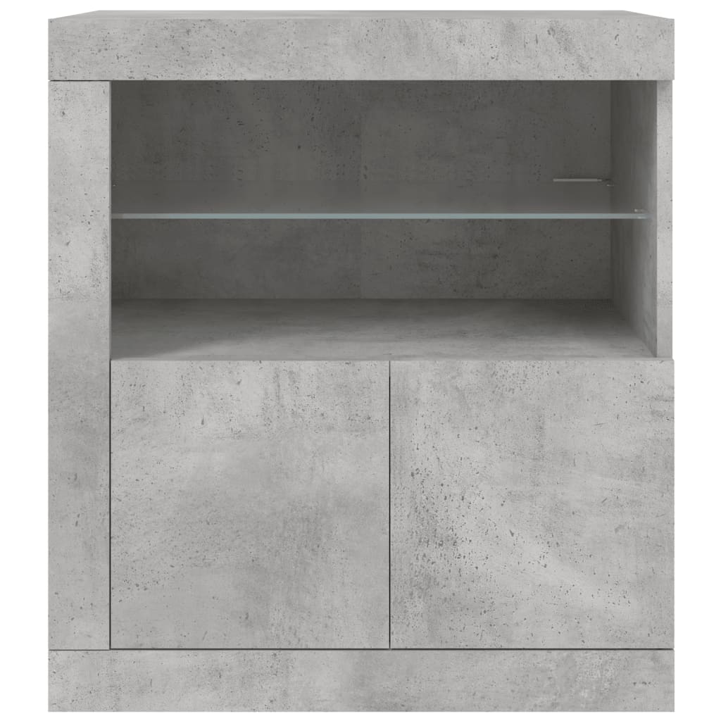vidaXL Sideboard with LED Lights Concrete Grey 60,5x37x67 cm