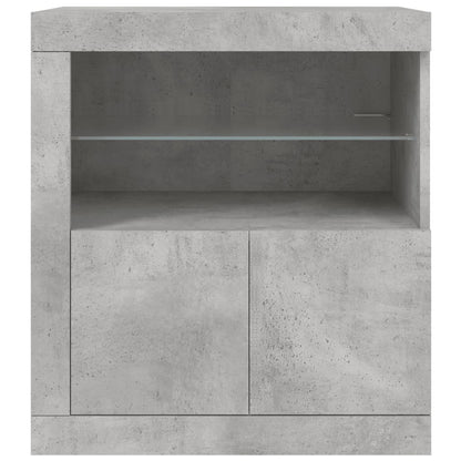 vidaXL Sideboard with LED Lights Concrete Grey 60,5x37x67 cm