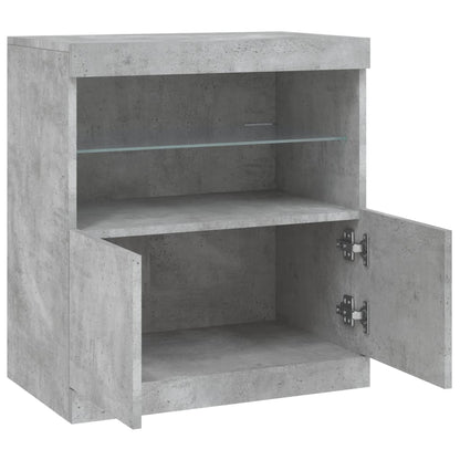 vidaXL Sideboard with LED Lights Concrete Grey 60,5x37x67 cm
