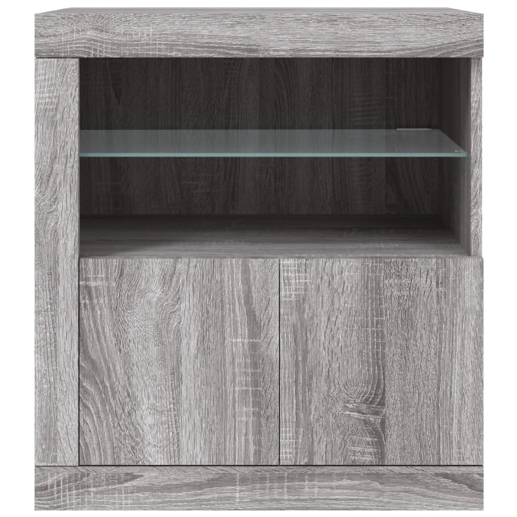 vidaXL Sideboard with LED Lights Grey Sonoma 60,5x37x67 cm
