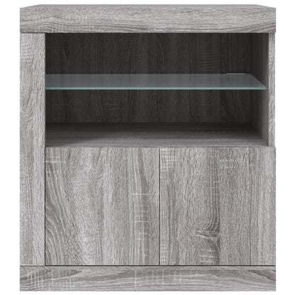 vidaXL Sideboard with LED Lights Grey Sonoma 60,5x37x67 cm