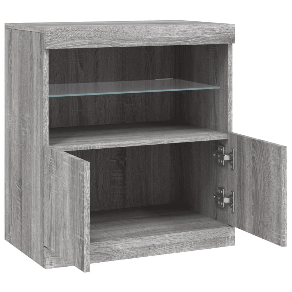 vidaXL Sideboard with LED Lights Grey Sonoma 60,5x37x67 cm