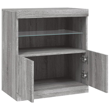 vidaXL Sideboard with LED Lights Grey Sonoma 60,5x37x67 cm