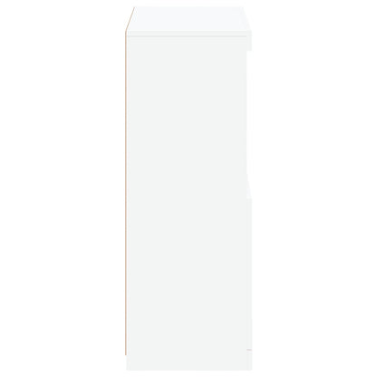 vidaXL Side Cabinet with LED Lights White Engineered Wood