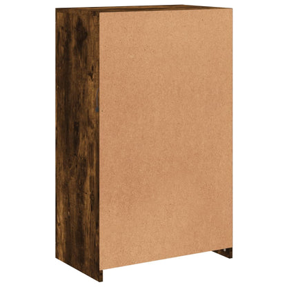 vidaXL Side Cabinet with LED Lights Smoked Oak Engineered Wood