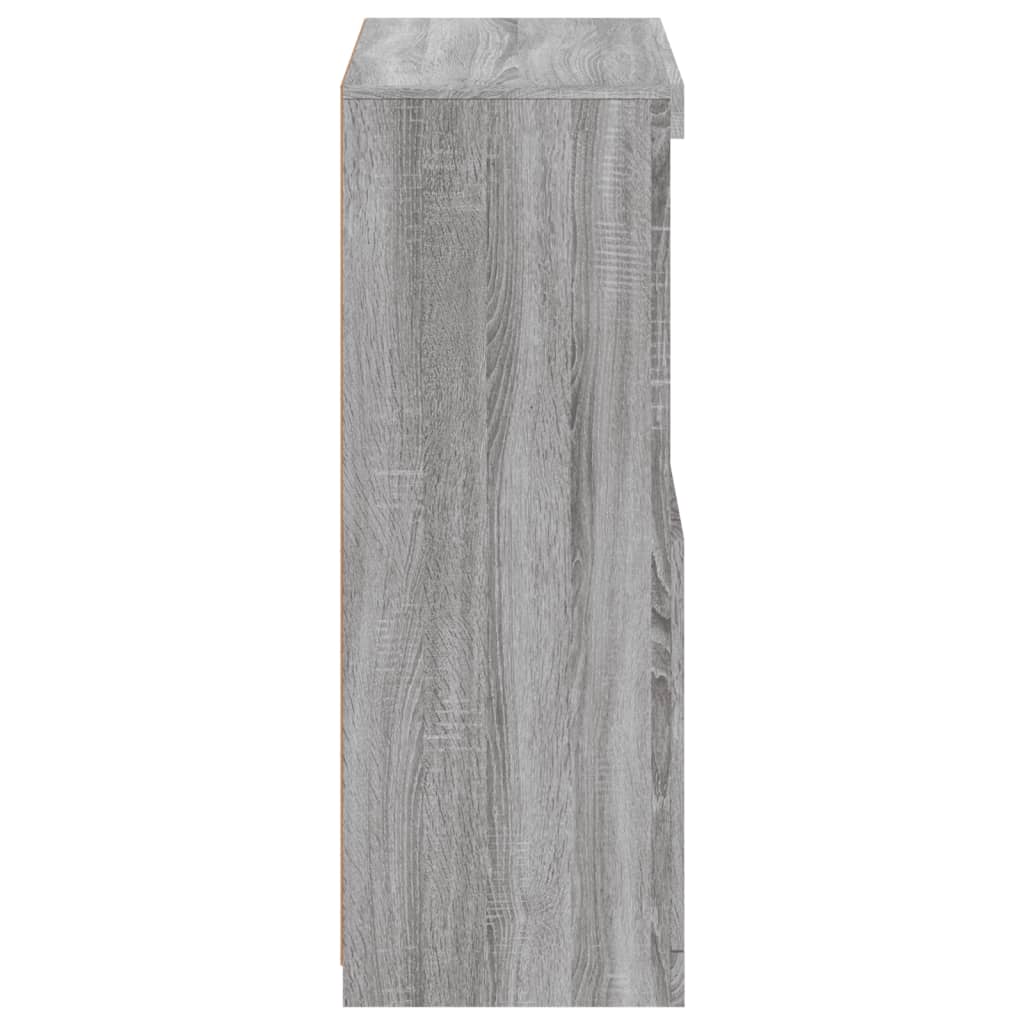 vidaXL Side Cabinet with LED Lights Grey Sonoma Engineered Wood
