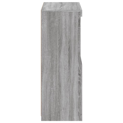 vidaXL Side Cabinet with LED Lights Grey Sonoma Engineered Wood