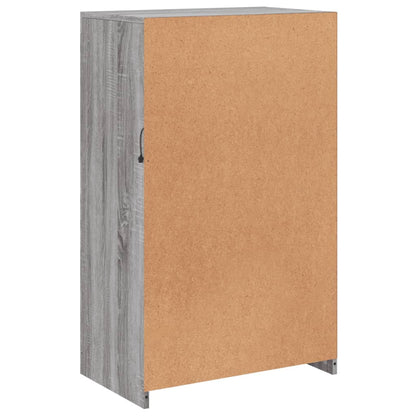 vidaXL Side Cabinet with LED Lights Grey Sonoma Engineered Wood