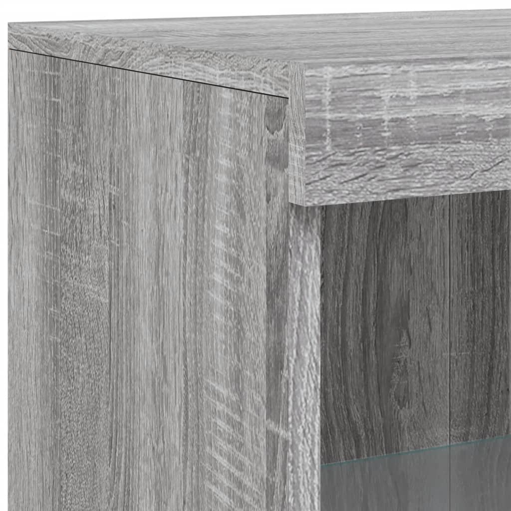 vidaXL Side Cabinet with LED Lights Grey Sonoma Engineered Wood