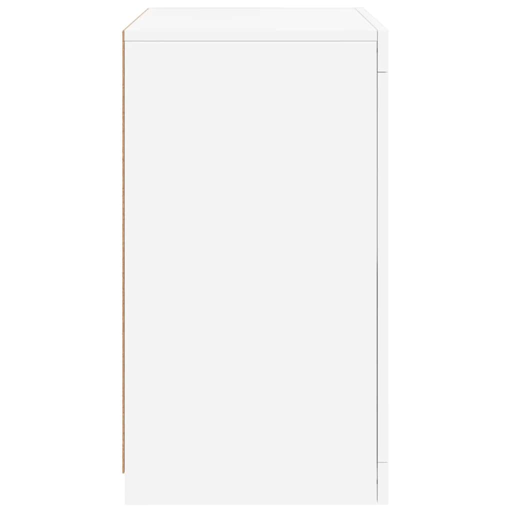 vidaXL Side Cabinet with LED Lights White Engineered Wood