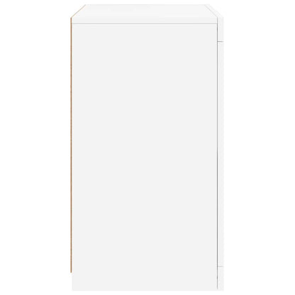 vidaXL Side Cabinet with LED Lights White Engineered Wood