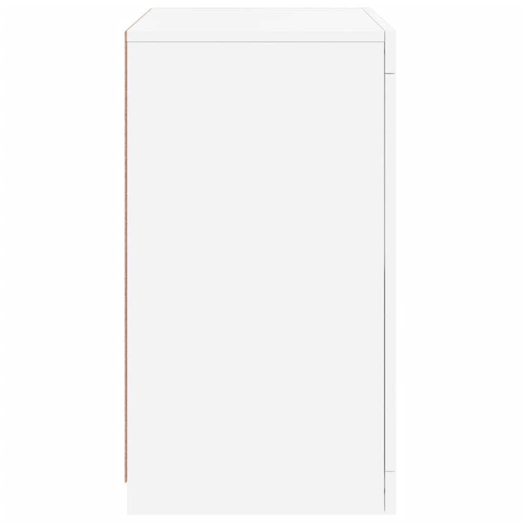 vidaXL Side Cabinets with LED Lights 2 pcs White Engineered Wood