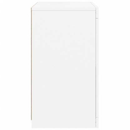 vidaXL Side Cabinets with LED Lights 2 pcs White Engineered Wood