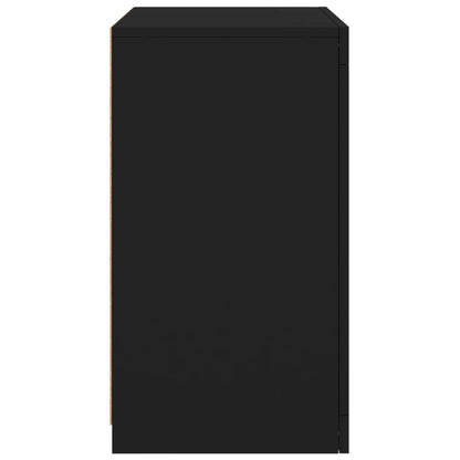vidaXL Side Cabinets with LED Lights 2 pcs Black Engineered Wood