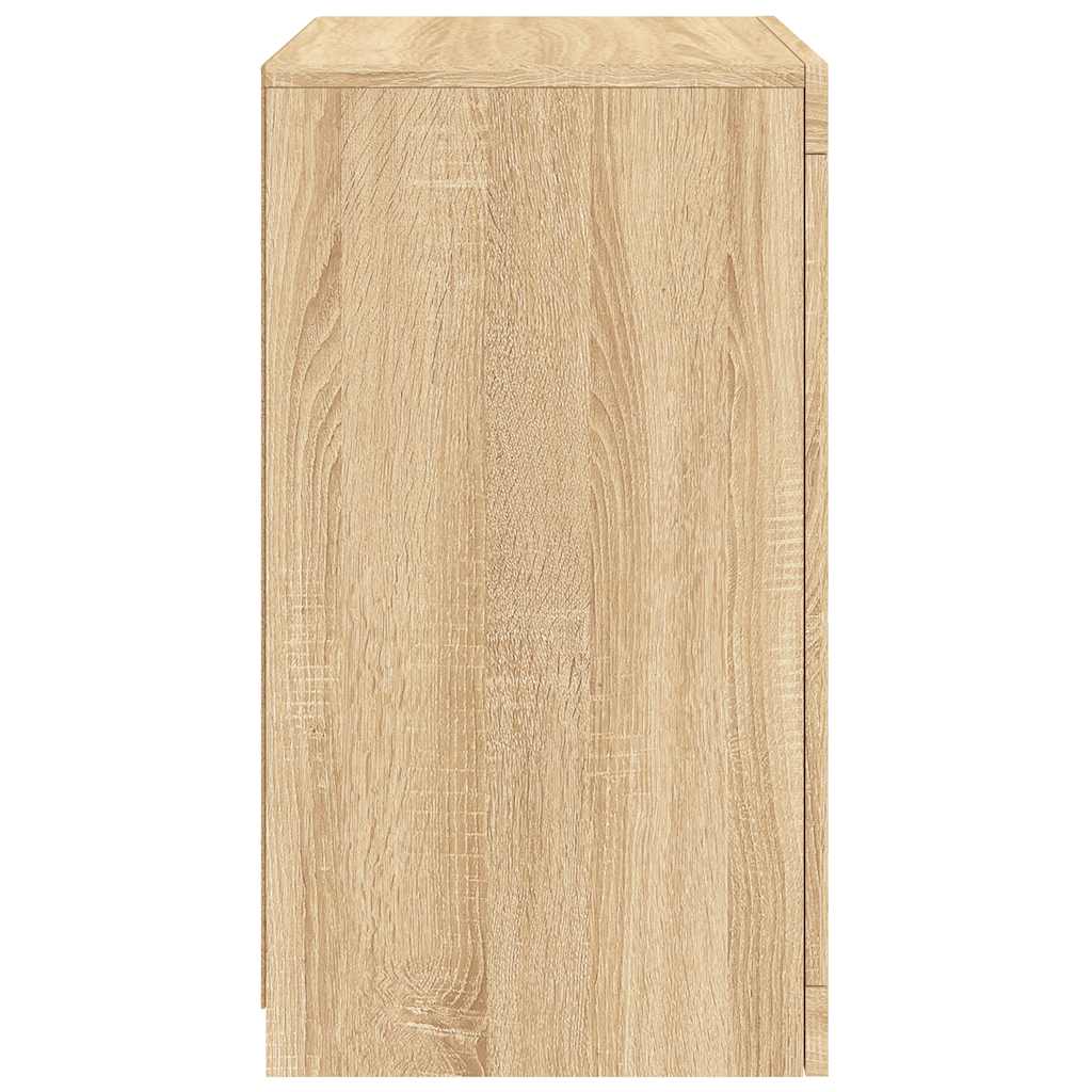 vidaXL Side Cabinet with LED Lights Sonoma Oak Engineered Wood