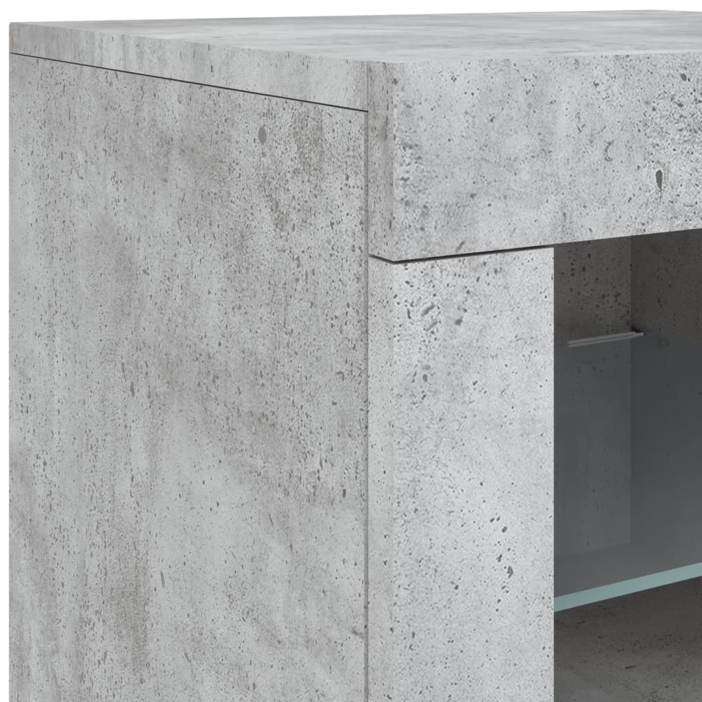vidaXL Side Cabinets with LED Lights 2 pcs Concrete Grey