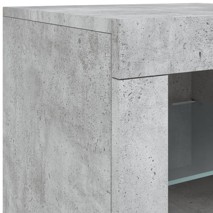 vidaXL Side Cabinets with LED Lights 2 pcs Concrete Grey