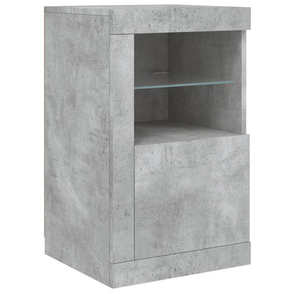 vidaXL Side Cabinets with LED Lights 2 pcs Concrete Grey
