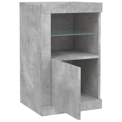 vidaXL Side Cabinets with LED Lights 2 pcs Concrete Grey