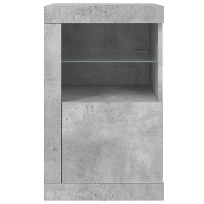 vidaXL Side Cabinets with LED Lights 2 pcs Concrete Grey