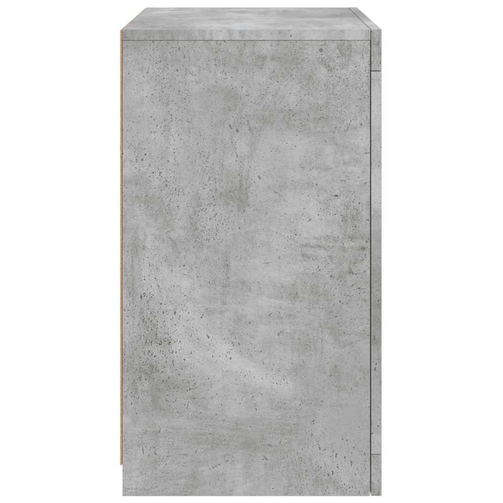 vidaXL Side Cabinets with LED Lights 2 pcs Concrete Grey