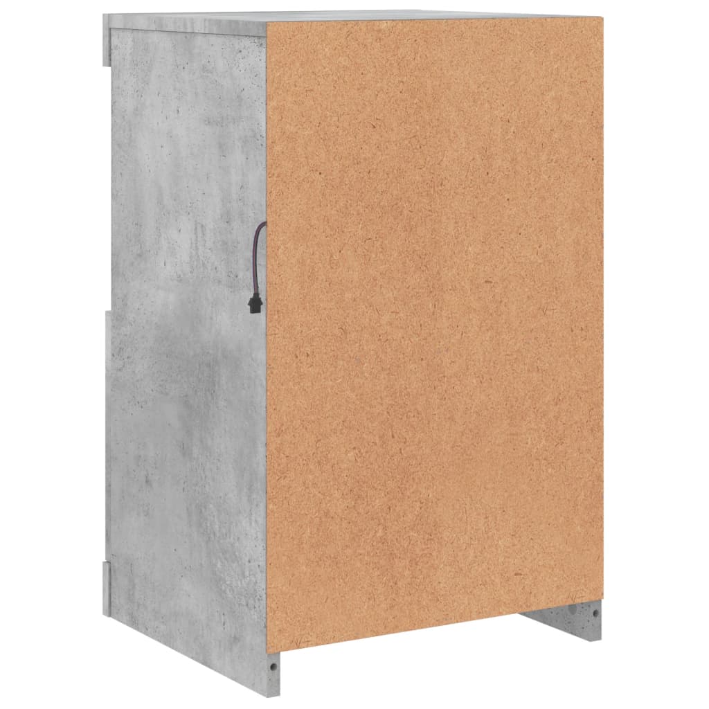 vidaXL Side Cabinets with LED Lights 2 pcs Concrete Grey