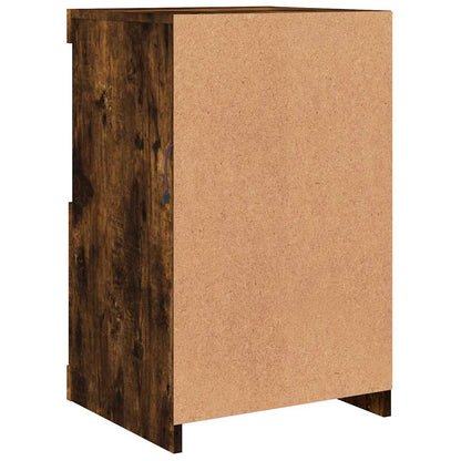 vidaXL Side Cabinet with LED Lights Smoked Oak Engineered Wood
