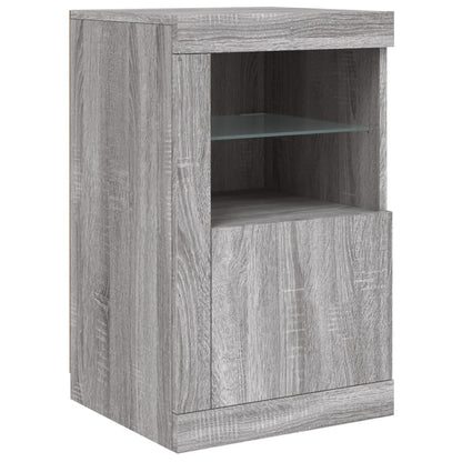 vidaXL Side Cabinets with LED Lights 2 pcs Grey Sonoma Engineered Wood