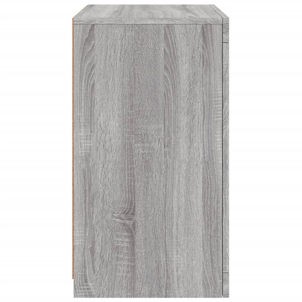 vidaXL Side Cabinets with LED Lights 2 pcs Grey Sonoma Engineered Wood