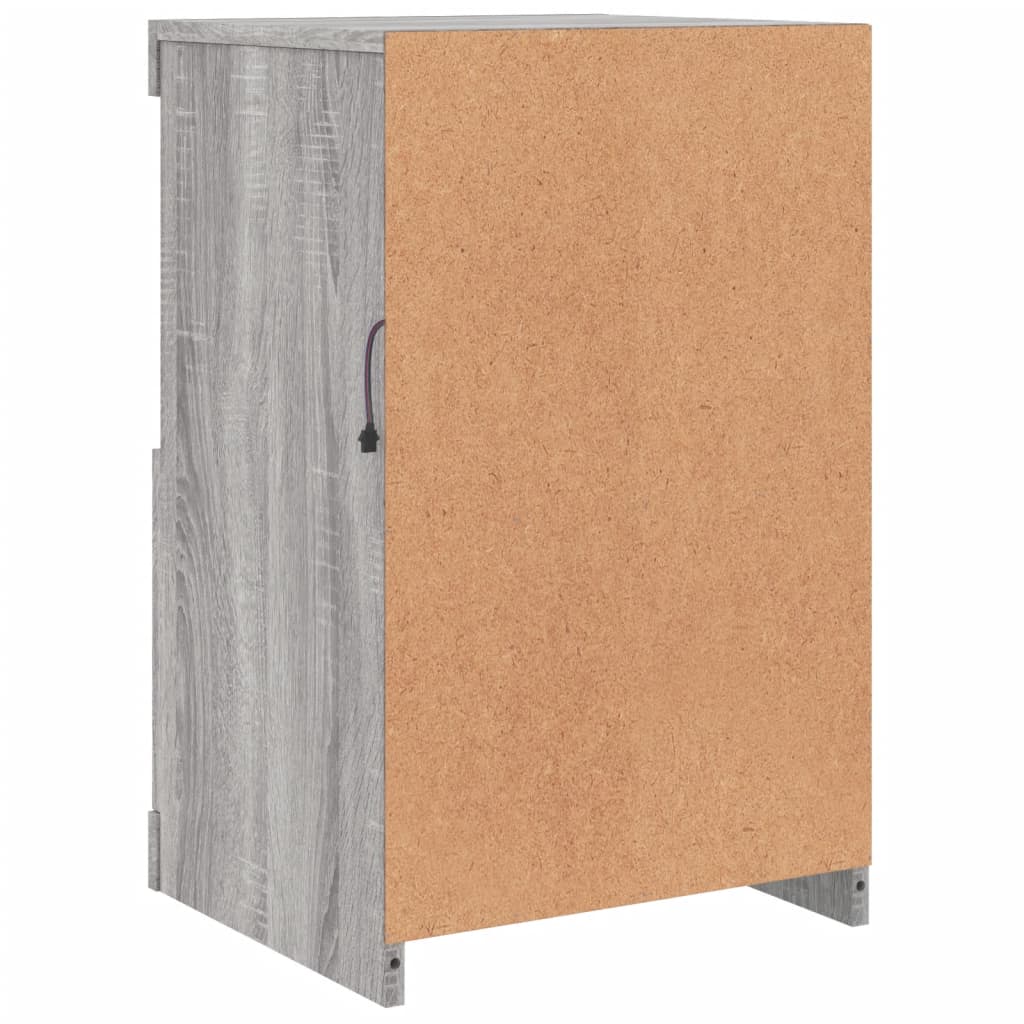 vidaXL Side Cabinets with LED Lights 2 pcs Grey Sonoma Engineered Wood