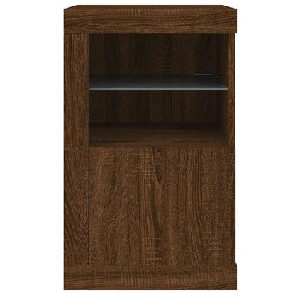 vidaXL Side Cabinet with LED Lights Brown Oak Engineered Wood