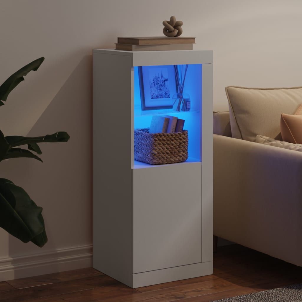 vidaXL Sideboard with LED Lights White 41x37x100 cm