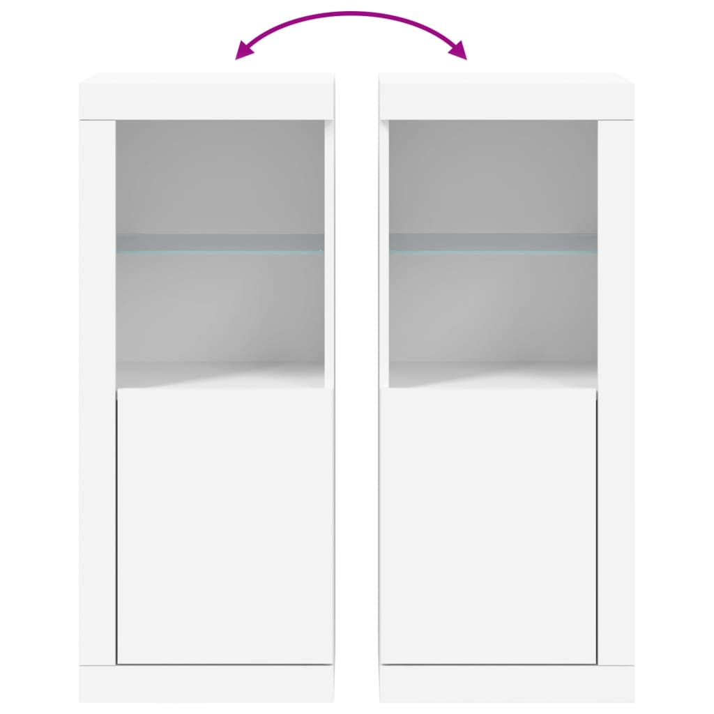 vidaXL Sideboard with LED Lights White 41x37x100 cm