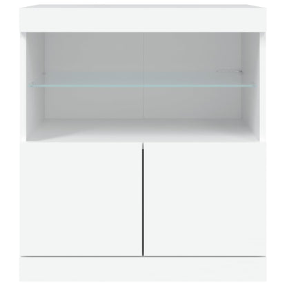 vidaXL Sideboard with LED Lights White 60x37x67 cm