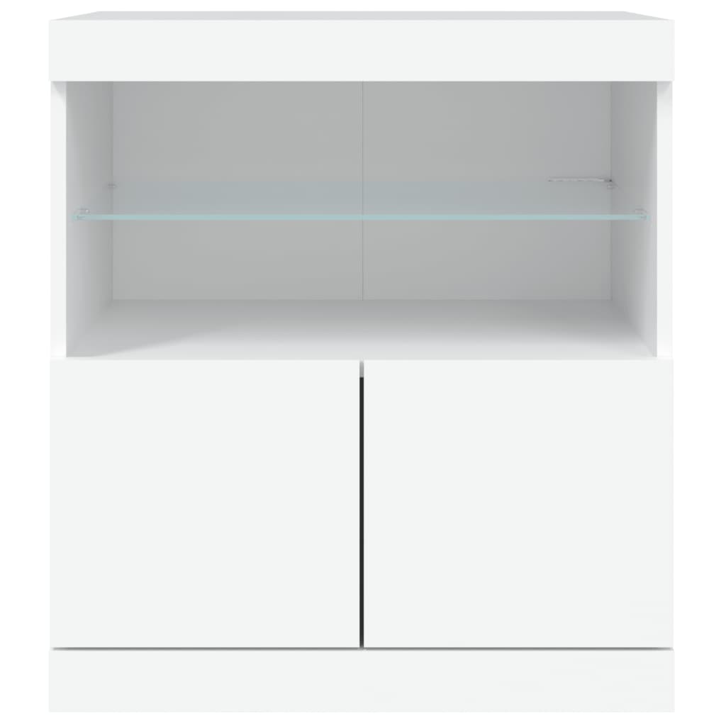 vidaXL Sideboard with LED Lights White 60x37x67 cm