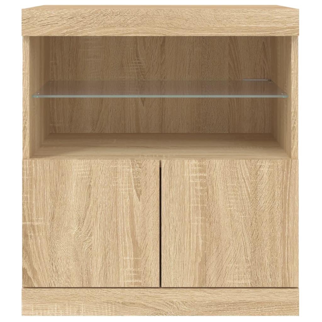 vidaXL Sideboard with LED Lights Sonoma Oak 60x37x67 cm