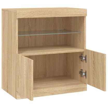 vidaXL Sideboard with LED Lights Sonoma Oak 60x37x67 cm