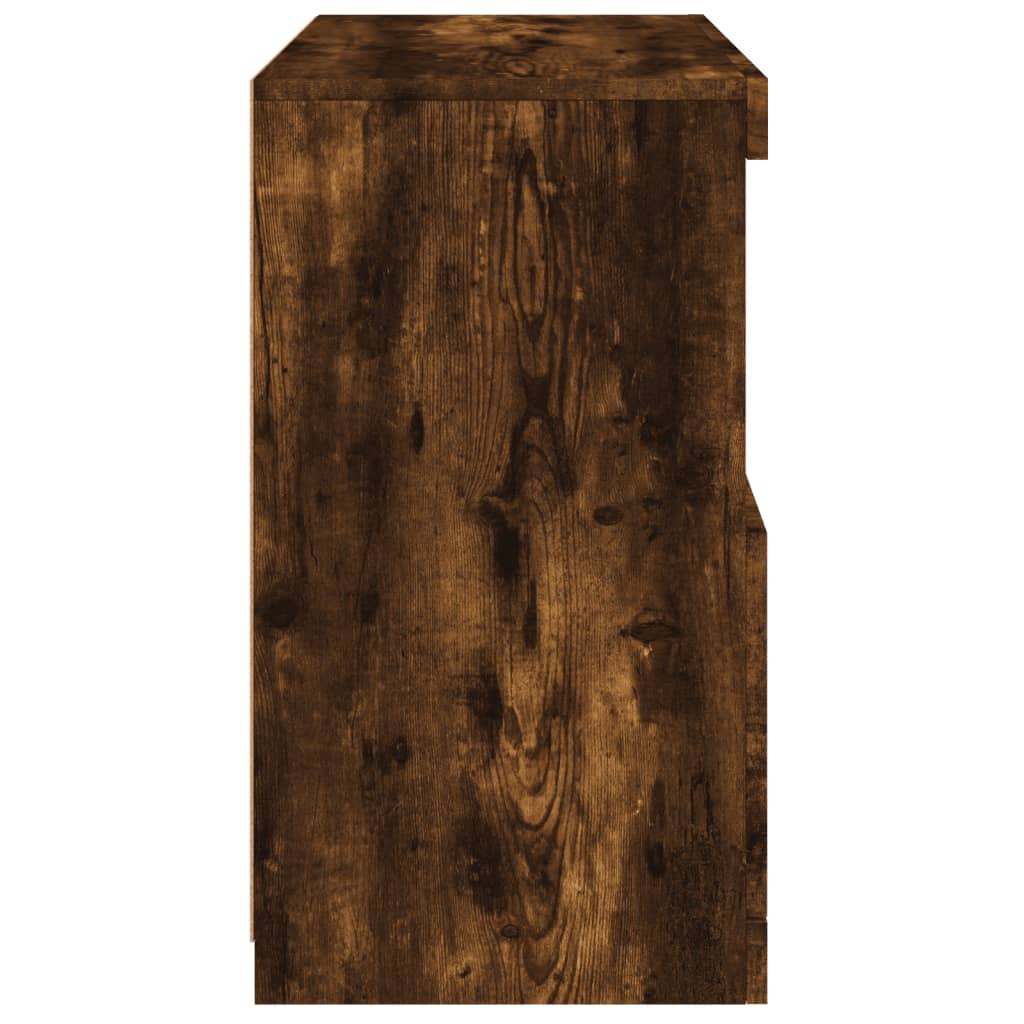 vidaXL Sideboard with LED Lights Smoked Oak 60x37x67 cm