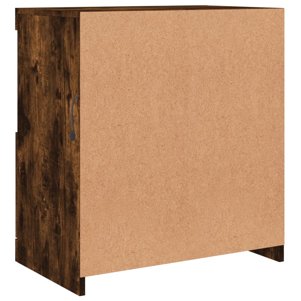 vidaXL Sideboard with LED Lights Smoked Oak 60x37x67 cm