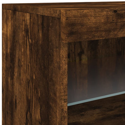 vidaXL Sideboard with LED Lights Smoked Oak 60x37x67 cm
