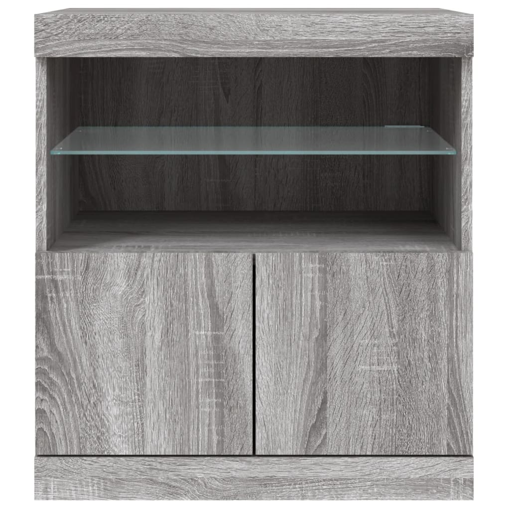 vidaXL Sideboard with LED Lights Grey Sonoma 60x37x67 cm