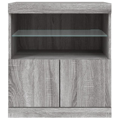 vidaXL Sideboard with LED Lights Grey Sonoma 60x37x67 cm