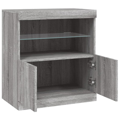 vidaXL Sideboard with LED Lights Grey Sonoma 60x37x67 cm