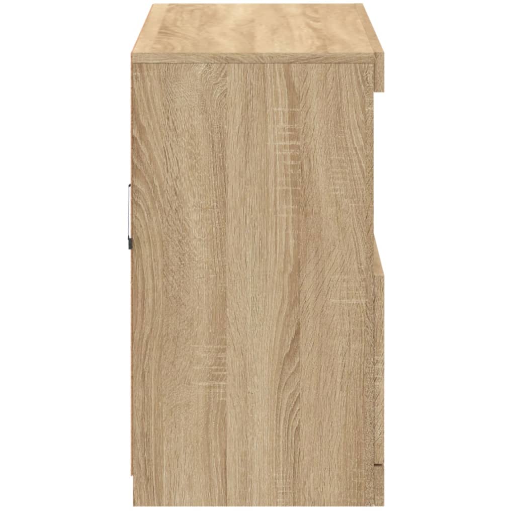 vidaXL Sideboard with LED Lights Sonoma Oak 81x37x67 cm