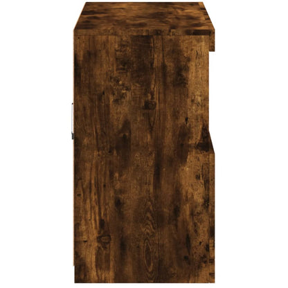 vidaXL Sideboard with LED Lights Smoked Oak 81x37x67 cm