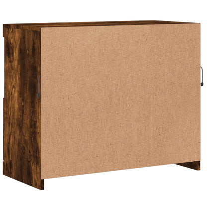vidaXL Sideboard with LED Lights Smoked Oak 81x37x67 cm