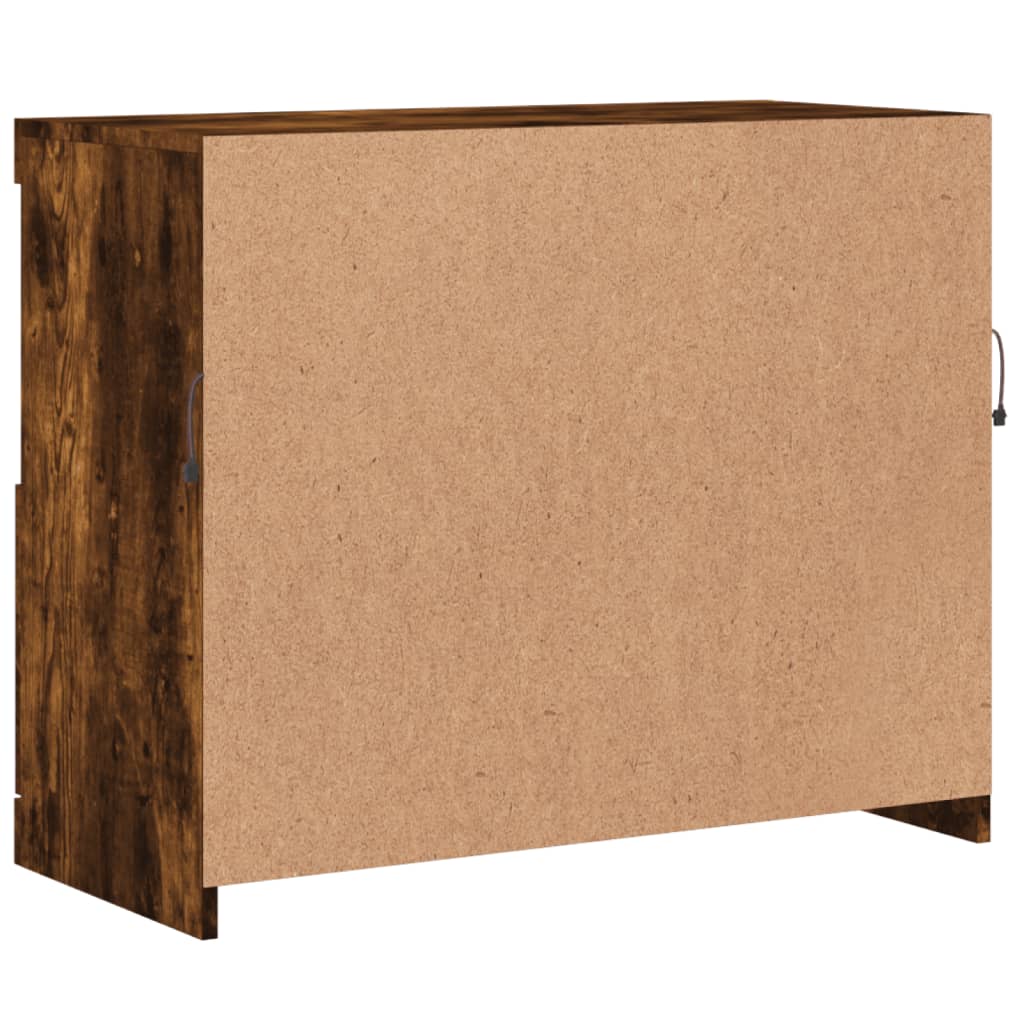 vidaXL Sideboard with LED Lights Smoked Oak 81x37x67 cm