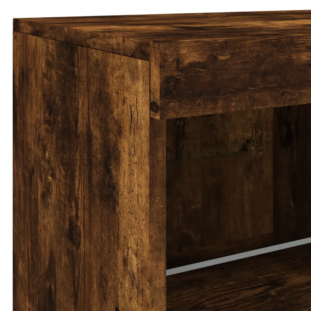 vidaXL Sideboard with LED Lights Smoked Oak 81x37x67 cm