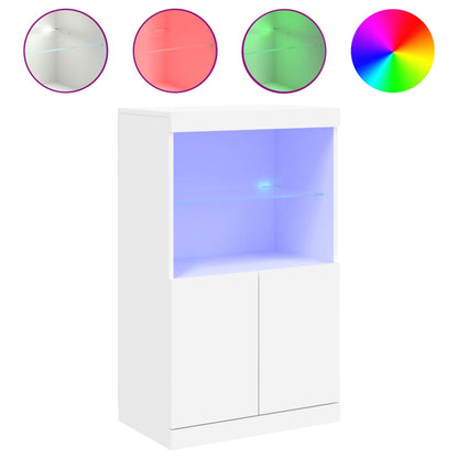 vidaXL Sideboard with LED Lights White 60,5x37x100 cm