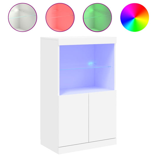 vidaXL Sideboard with LED Lights White 60,5x37x100 cm